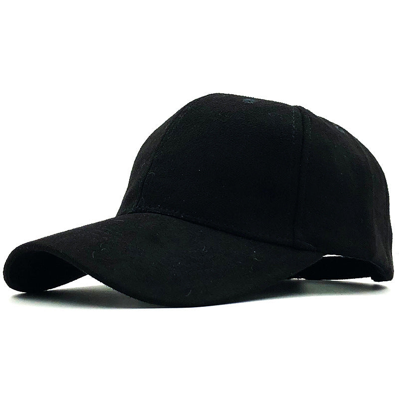 Women's autumn and winter suede baseball cap outdoor leisure solid color warm duckbill cap men's batch