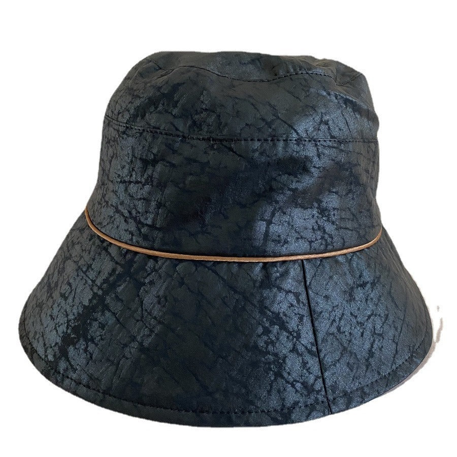 Women's bucket hat black tortoise pattern versatile fashion sun hat