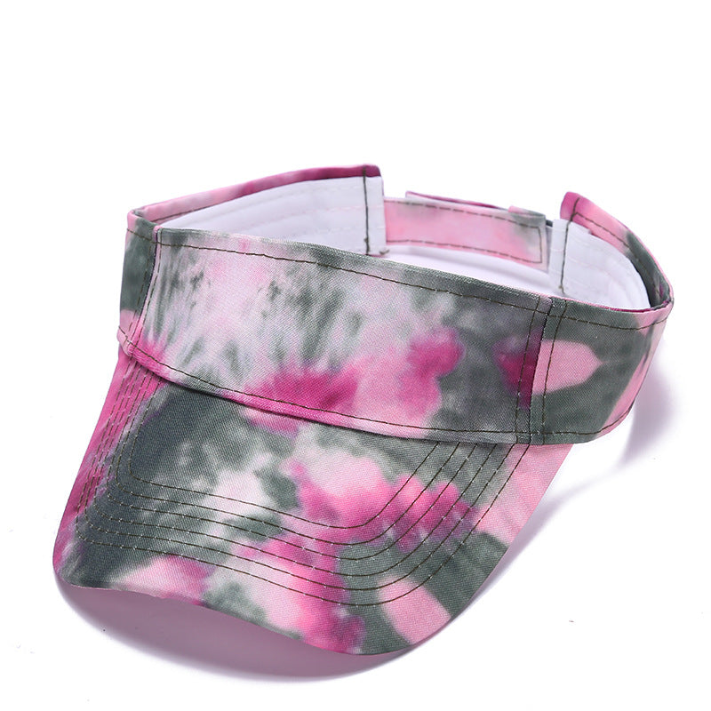 Tie-dye hat sun protection breathable sports running cap summer leisure hip-hop open top hat for men and women