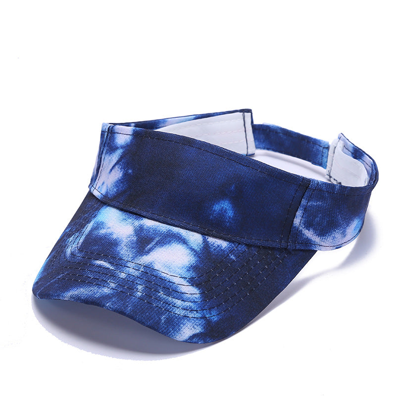 Tie-dye hat sun protection breathable sports running cap summer leisure hip-hop open top hat for men and women