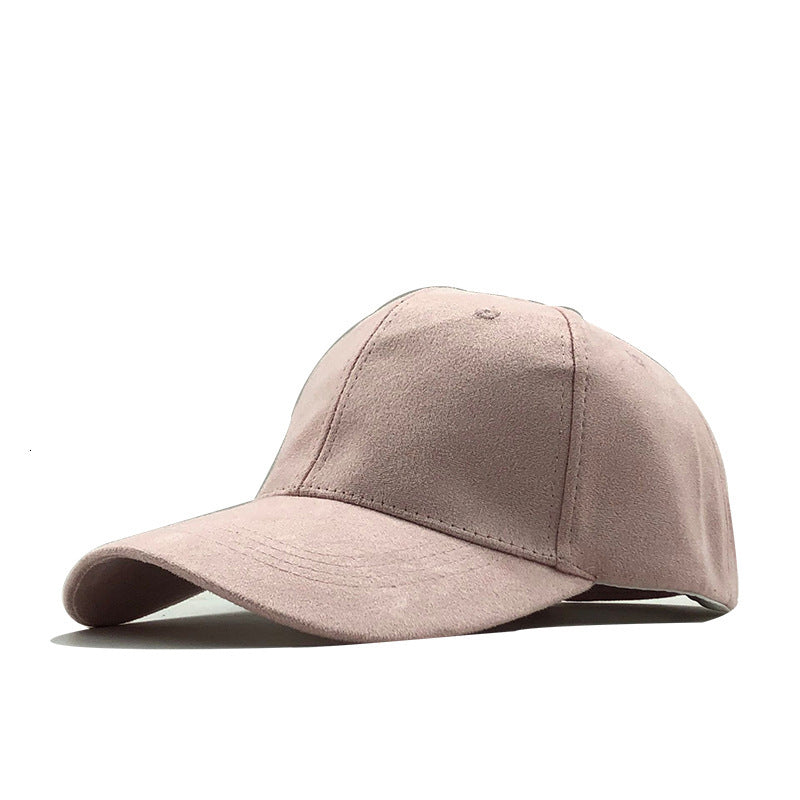 Women's autumn and winter suede baseball cap outdoor leisure solid color warm duckbill cap men's batch