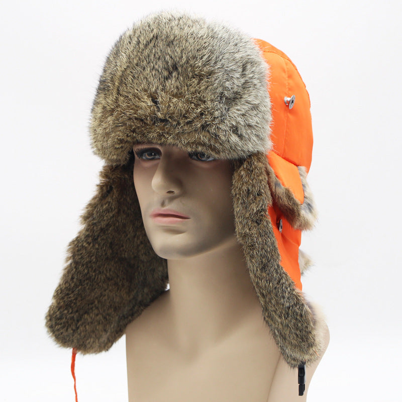 Fur hat rabbit fur hat winter warm men's thick ear protection hat