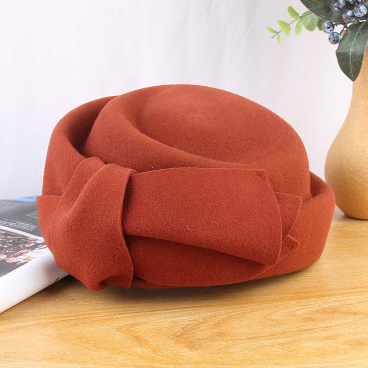 Women's Autumn and Winter Elegant Bow Wool Beret Retro Fashion Hat