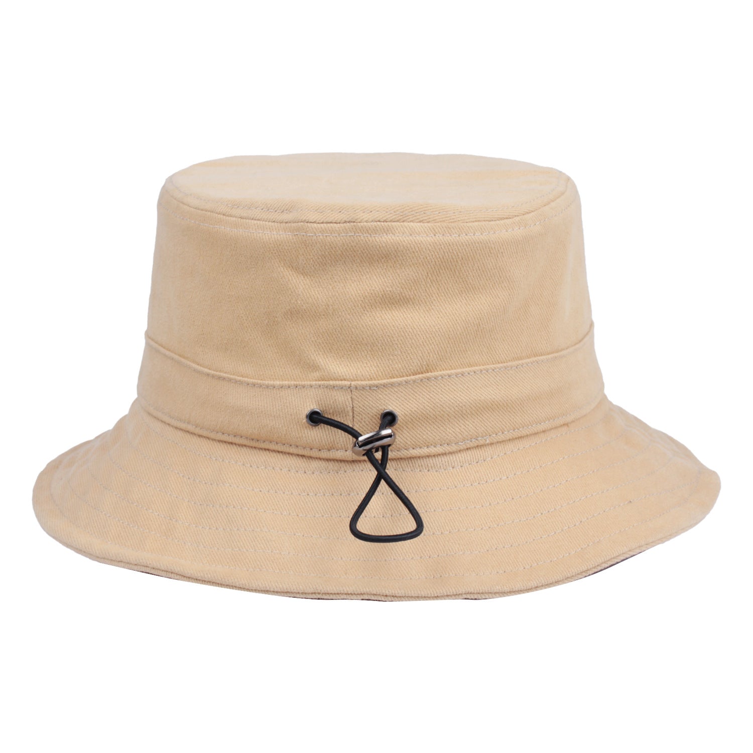 Windproof rope fisherman hat solid color spring and autumn outdoor mountaineering travel basin hat men's sun protection hat women's