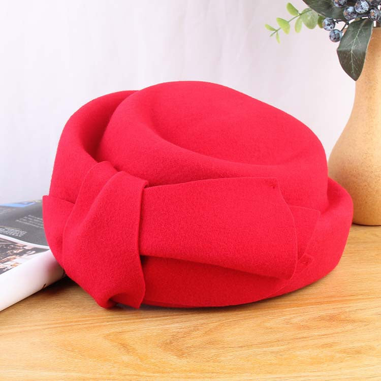 Women's Autumn and Winter Elegant Bow Wool Beret Retro Fashion Hat