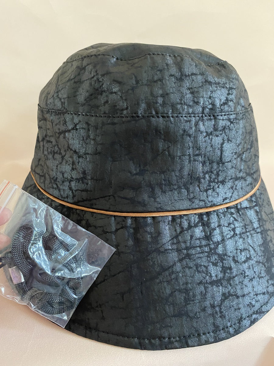 Women's bucket hat black tortoise pattern versatile fashion sun hat