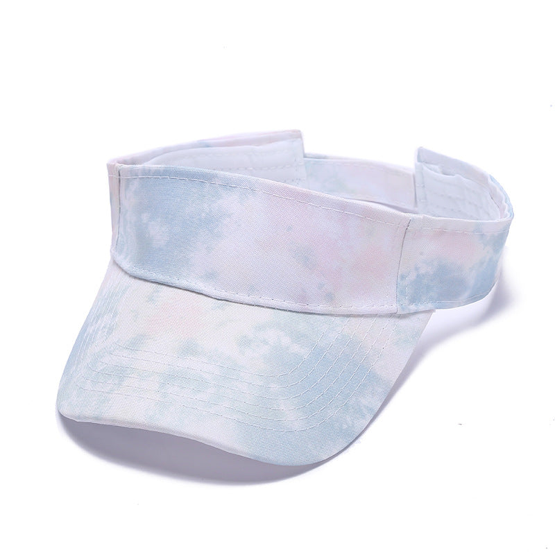 Tie-dye hat sun protection breathable sports running cap summer leisure hip-hop open top hat for men and women