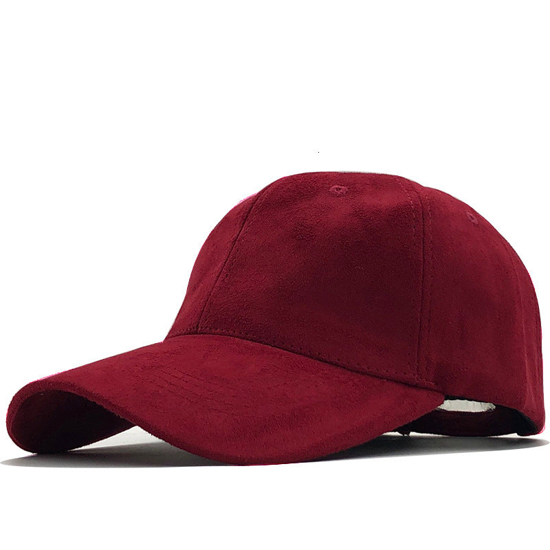 Women's autumn and winter suede baseball cap outdoor leisure solid color warm duckbill cap men's batch