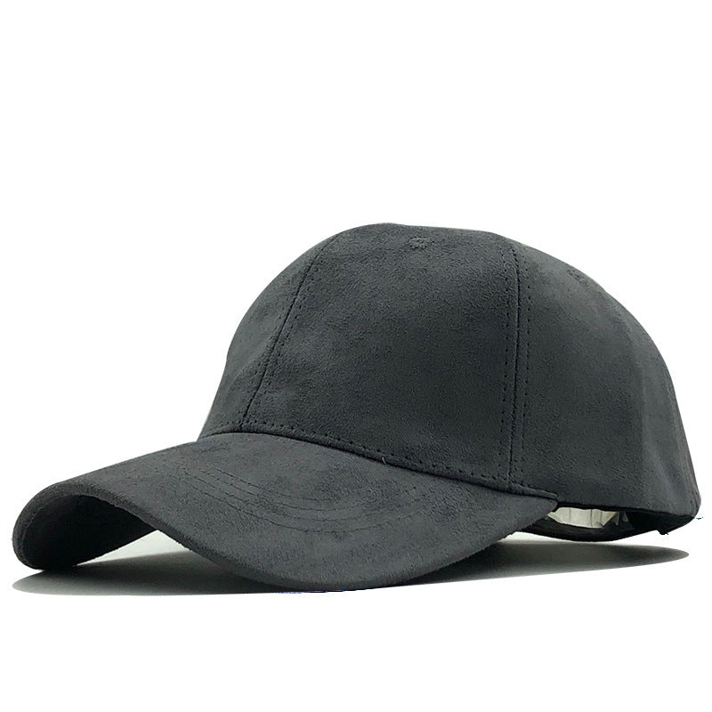 Women's autumn and winter suede baseball cap outdoor leisure solid color warm duckbill cap men's batch