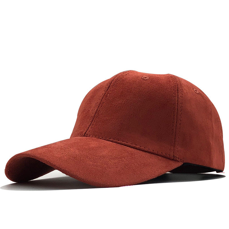 Women's autumn and winter suede baseball cap outdoor leisure solid color warm duckbill cap men's batch